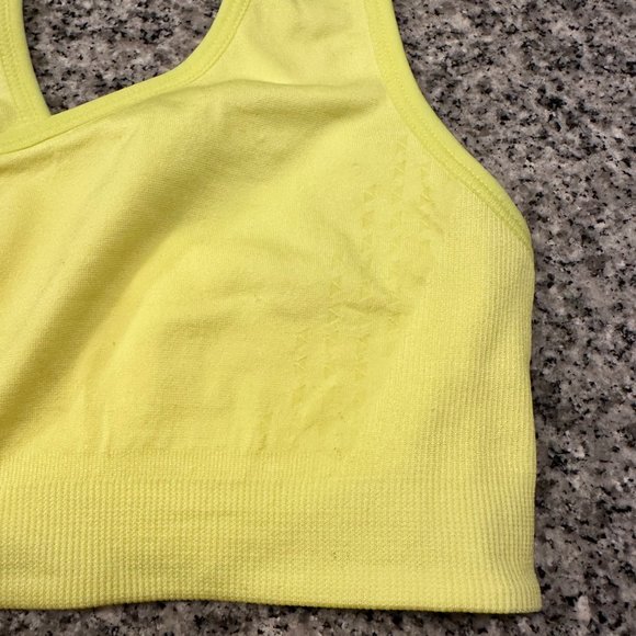 SET OF 2 - Forever 21 Racerback Sports Bras Neon Pink and Yellow Size Large - Picture 12 of 14